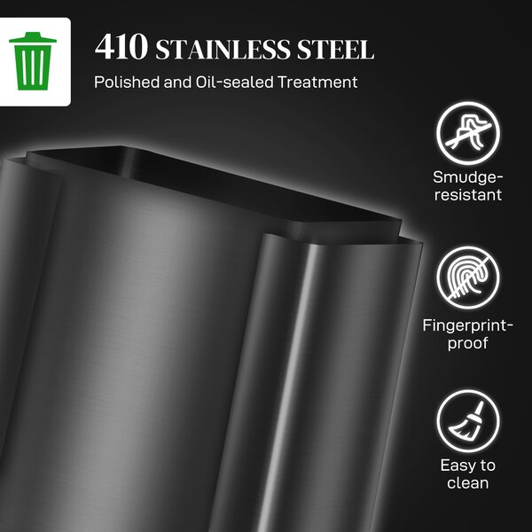 HOMCOM Dual Kitchen Bin, 2 x 30L Double Bin for Recycling and Waste, Stainless Steel Pedal Bin w/ Soft-Close Lid, Removable Inner Buckets Aosom UK