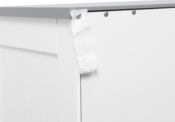 Kleankin Bathroom Floor Cabinet, Freestanding Wooden Free Standing Storage Cupboard with 2 Drawers, Double Doors, Adjustable Shelf, White