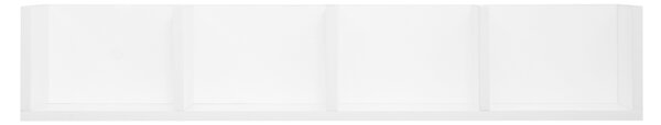 HOMCOM Wall Mount 84 CD / 56 DVD/Blu-ray/ Media Storage Rack 4 Cubes Wooden Shelf Organizer Unit Bookcase Display (White)