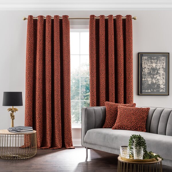 Animal Cut Velvet Eyelet Curtains