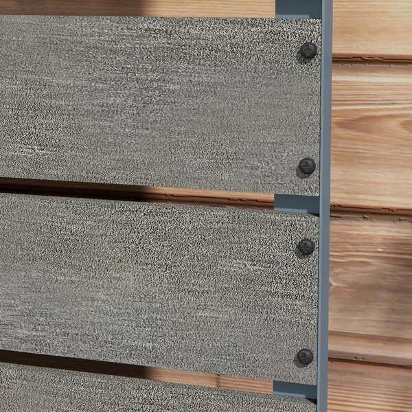 Outsunny Garden Planter with Trellis - 2-in-1 Design Wooden Planter Box Aluminium Frame And Wood-plastic Panels, Grey Aosom UK