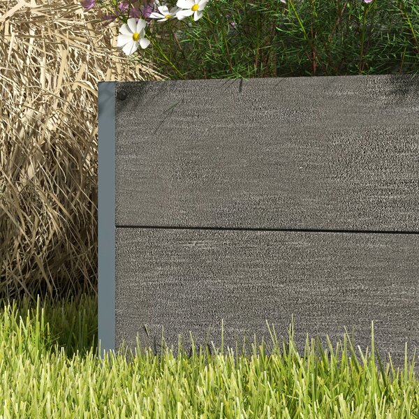 Outsunny Garden Planter with Trellis - 2-in-1 Design Wooden Planter Box Aluminium Frame And Wood-plastic Panels, Grey Aosom UK