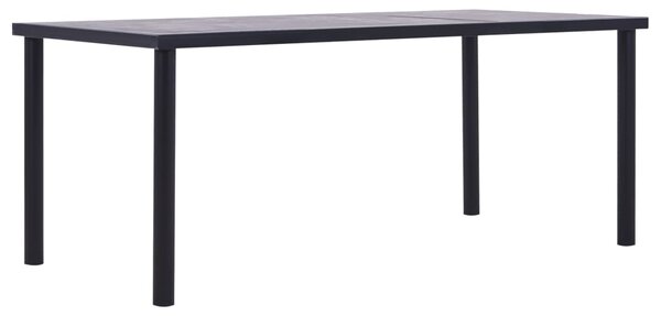 Dining Table Black and Concrete Grey 200x100x75 cm MDF