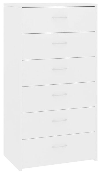 Sideboard with 6 Drawers White 50x34x96 cm Engineered Wood