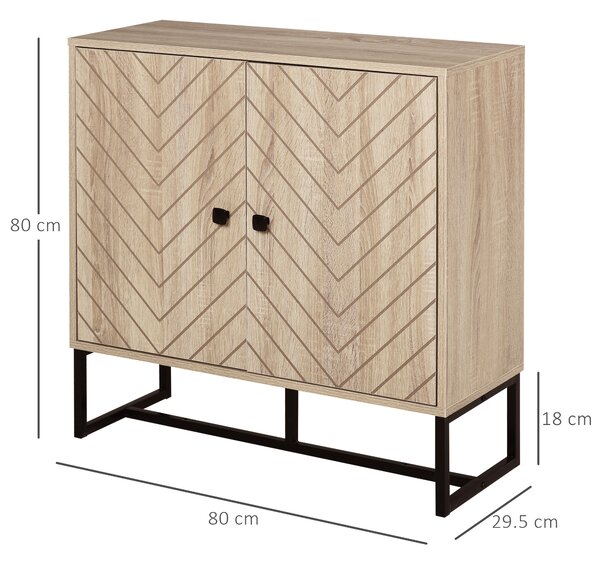HOMCOM Storage Cabinet Adjustable Shelf Metal Frame Handles Tabletop Unique Home Style Organiser
