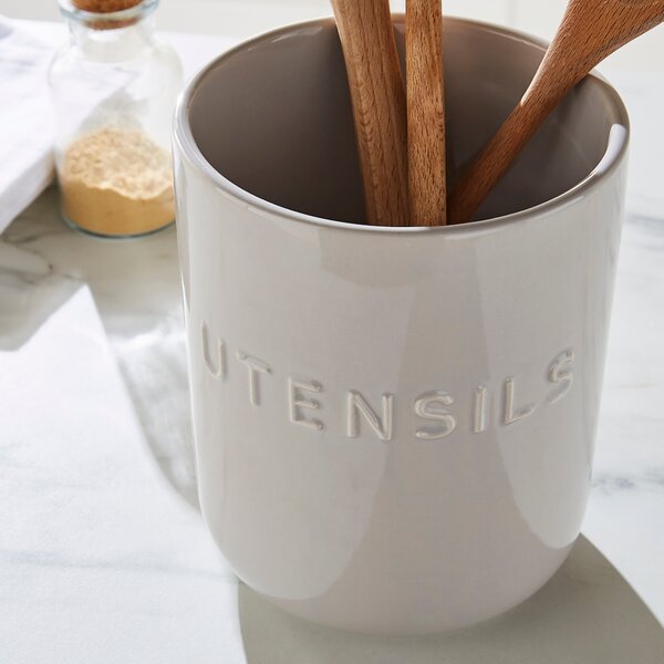 Ceramic Utensil Holder Grey