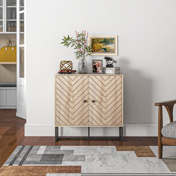HOMCOM Storage Cabinet Adjustable Shelf Metal Frame Handles Tabletop Unique Home Style Organiser