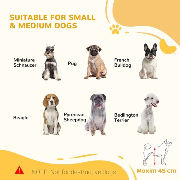 PawHut Adjustable Wooden Pet Gate, Freestanding Dog Barrier Fence with 2 Panels for Doorway, Hallway, 69H x 104-183 cm, Natural
