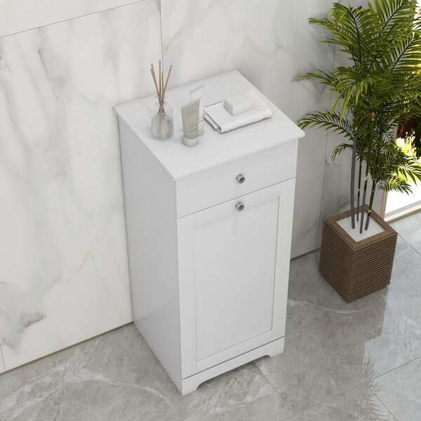 HOMCOM Bathroom Cabinet with Laundry Basket, Bathroom Storage Unit with Foldable Laundry Hamper and Drawer for Washroom, White Aosom UK