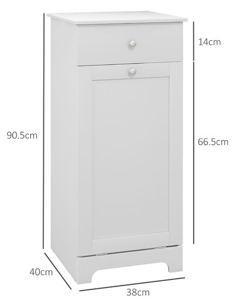 HOMCOM Bathroom Cabinet with Laundry Basket, Bathroom Storage Unit with Foldable Laundry Hamper and Drawer for Washroom, White Aosom UK
