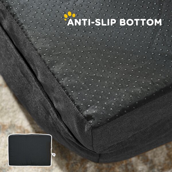 PawHut Calming Dog Bed Pet Mattress w/ Removable Cover, Anti-Slip Bottom, for Small Dogs, 70L x 50W x 18Hcm - Charcoal Grey Aosom UK
