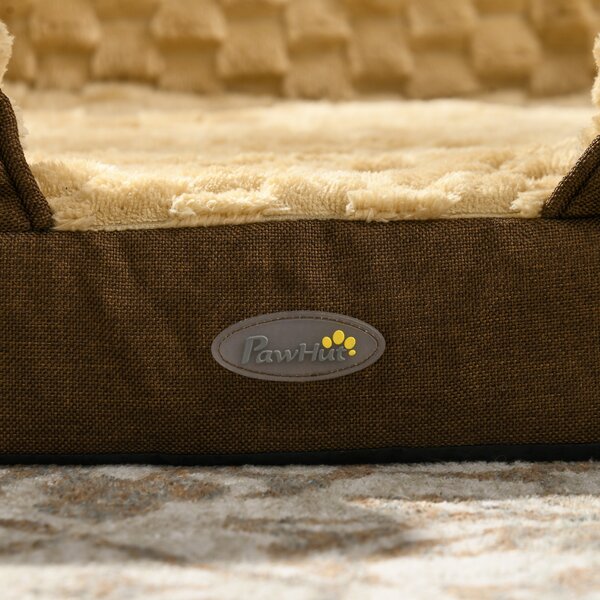 PawHut Calming Dog Bed Pet Mattress w/ Removable Cover, Anti-Slip Bottom, for Medium Dogs, 90L x 69W x 21Hcm - Brown Aosom UK