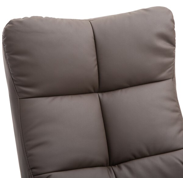 HOMCOM Faux Leather Swivel Recliner Chair with Footstool and Storage, Wooden Base Armchair, Brown Aosom UK