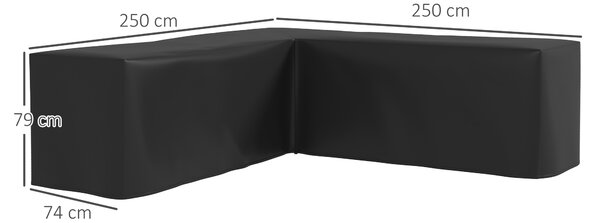 Outsunny 250 x 250cm L-Shaped Protective Furniture Cover