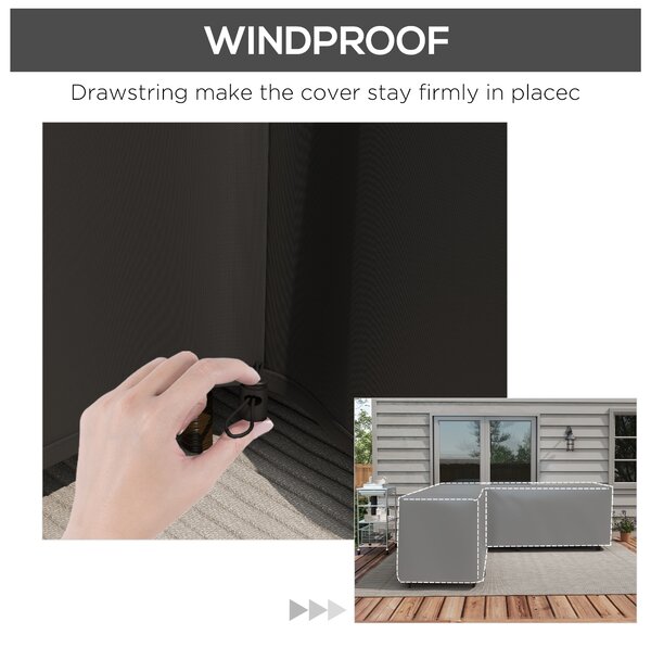 Outsunny 250 x 250cm L-Shaped Protective Furniture Cover