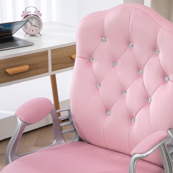 Vinsetto Home Office Chair, Computer Office Chair with 360 Degree Swivel Wheels, Adjustable Height, Tilt Function, Pink Aosom UK
