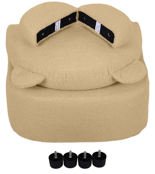 AIYAPLAY Kids Sofa Kids Armchair, Bear Shaped Toddler Chair for Bedroom Playroom Living Room, Aged 18 Months to 3 Years, Khaki Aosom UK
