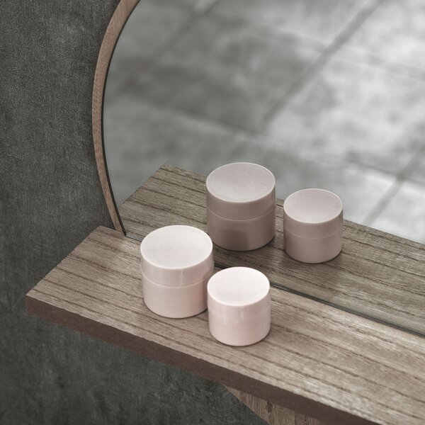 Kleankin 45cm Round Home Mirror, with Shelf - Grey Wood-Effect Aosom UK