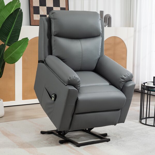 HOMCOM Riser Recliner Chairs Power Recliner Chair for the Elderly, Lift Chair with Remote Control, Side Pockets, Charcoal Grey Aosom UK