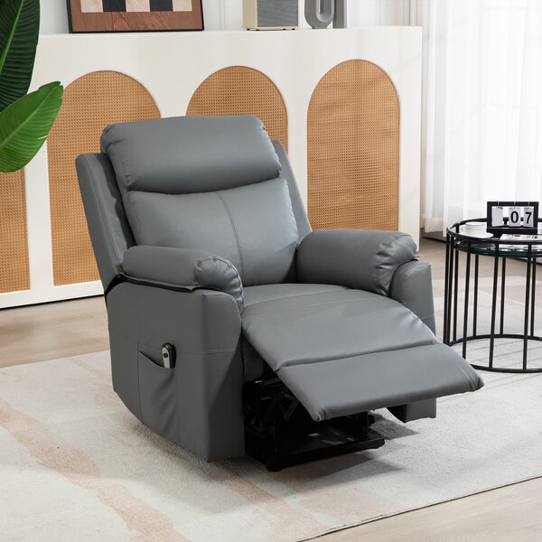 HOMCOM Riser Recliner Chairs Power Recliner Chair for the Elderly, Lift Chair with Remote Control, Side Pockets, Charcoal Grey Aosom UK