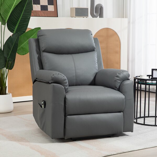 HOMCOM Riser Recliner Chairs Power Recliner Chair for the Elderly, Lift Chair with Remote Control, Side Pockets, Charcoal Grey Aosom UK