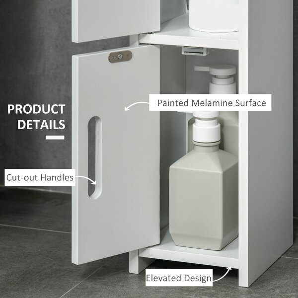 Kleankin Modern Bathroom Storage Cabinet, Freestanding Tall Bathroom Cabinet with Open Shelves, for Bedroom Hallway, White Aosom UK