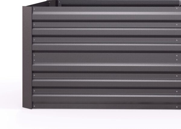Outsunny Set of 2 Raised Beds for Garden, Galvanised Steel Outdoor Planters with Multi-reinforced Rods for Vegetables, Plants, Flowers and Herbs, 180 x 90 x 59 cm, Dark Grey