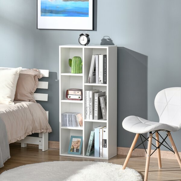 HOMCOM Seven-Cube Bookcase - White Wood Effect Aosom UK