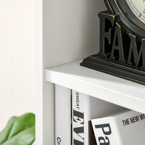 HOMCOM Seven-Cube Bookcase - White Wood Effect Aosom UK