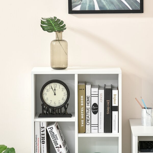 HOMCOM Seven-Cube Bookcase - White Wood Effect Aosom UK