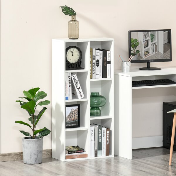 HOMCOM Seven-Cube Bookcase - White Wood Effect Aosom UK