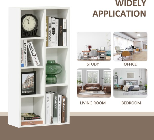 HOMCOM Seven-Cube Bookcase - White Wood Effect Aosom UK