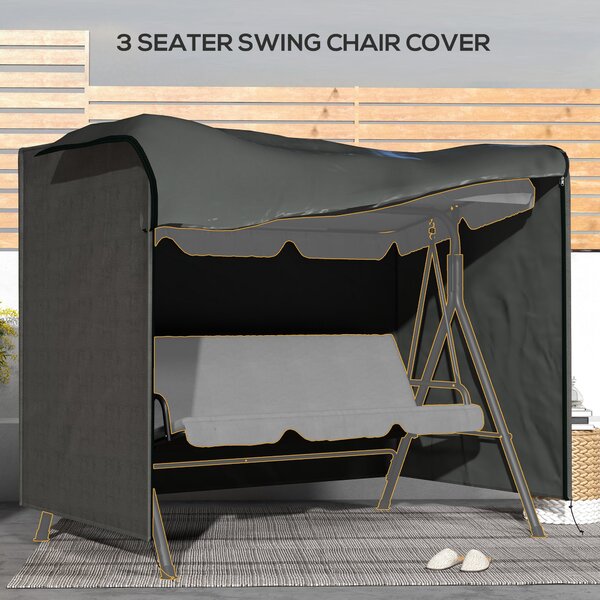 Outsunny Patio Swing Shelter: Waterproof Oxford Canopy for Outdoor Seating, Dark Grey, Ample Coverage Aosom UK