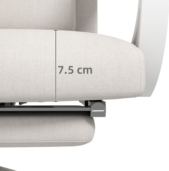 Vinsetto High Back Office Chair Reclining Computer Chair with Footrest Lumbar Support Adjustable Height Swivel Wheels White