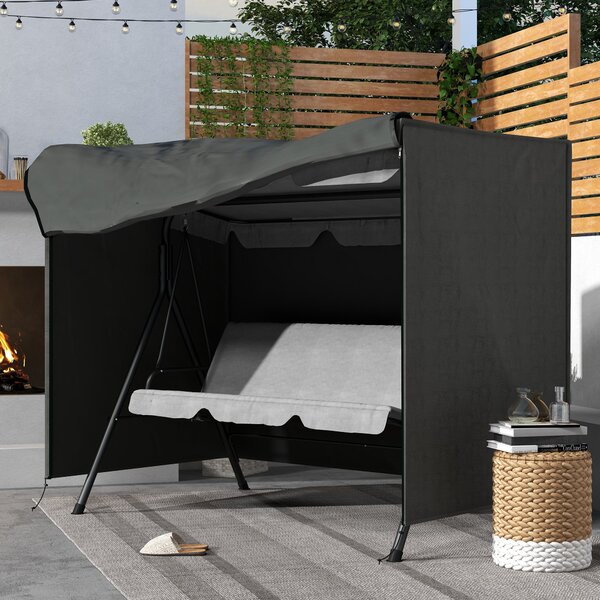 Outsunny Patio Swing Shelter: Waterproof Oxford Canopy for Outdoor Seating, Dark Grey, Ample Coverage Aosom UK