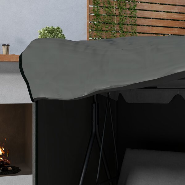 Outsunny Patio Swing Chair Cover 600D Oxford, Waterproof Anti-UV Outdoor Furniture Rain Protector, Dark Grey, 177L x 114W x 152H cm