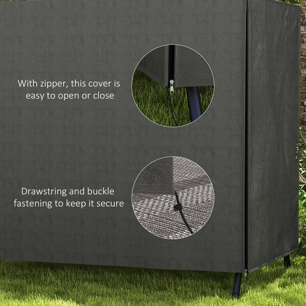 Outsunny Patio Swing Chair Cover 600D Oxford, Waterproof Anti-UV Outdoor Furniture Rain Protector, Dark Grey, 177L x 114W x 152H cm