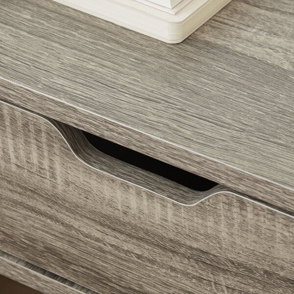 HOMCOM Floating Nightstand Set of 2 Wall Mounted Bedside Table with Storage Drawer for Bedroom, Grey Aosom UK