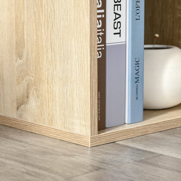 HOMCOM Six-Cube Bookcase - Oak Wood Effect Aosom UK