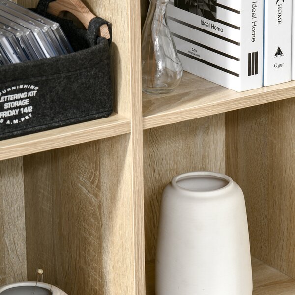 HOMCOM Six-Cube Bookcase - Oak Wood Effect Aosom UK