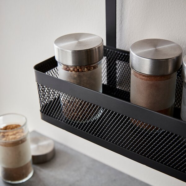 Matte Black Hanging Spice Rack