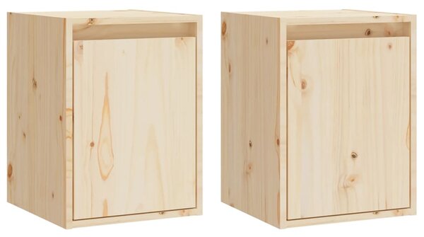 Wall Cabinets 2 pcs 30x30x40 cm Solid Wood Pine