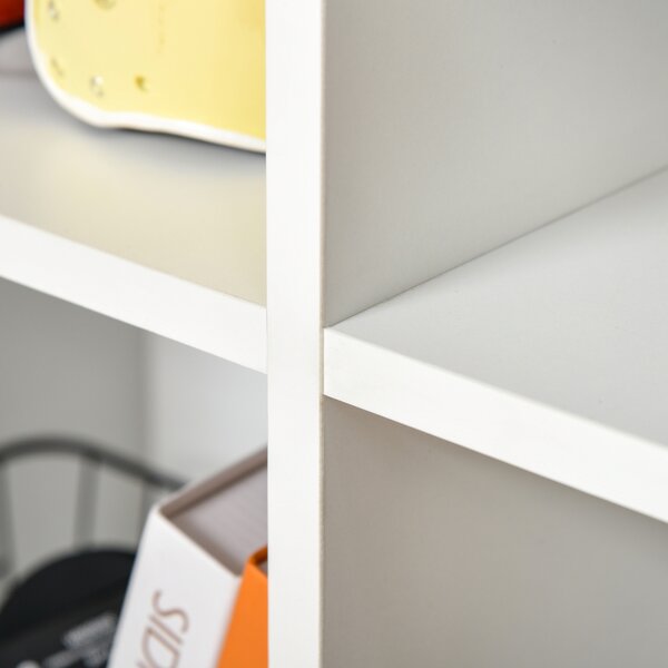 HOMCOM Six-Cube Bookcase - White Wood Effect Aosom UK