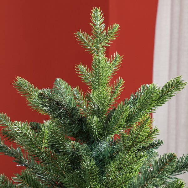 HOMCOM 6ft Artificial Christmas Tree with 1821 Tips, Metal Base, Realistic Hinged Xmas Tree for Home Office, Green Aosom UK