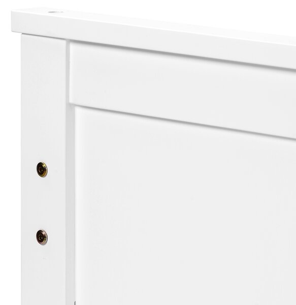3ft Pine Single Bed with Wooden Frame & under Storage Drawers, Solid Single Bed with Modern Mattress Foundation for Bedrooms, 196x100x82 cm, White Aosom UK