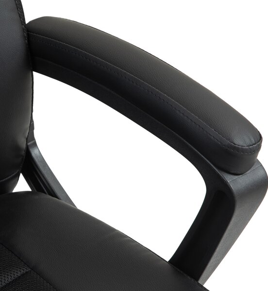 HOMCOM Executive Office Chair, Ergonomic PU Leather Desk Chair with Tilt Function & Height Adjustable, Black Aosom UK