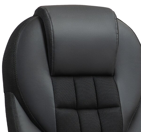 HOMCOM Executive Office Chair, Ergonomic PU Leather Desk Chair with Tilt Function & Height Adjustable, Black Aosom UK