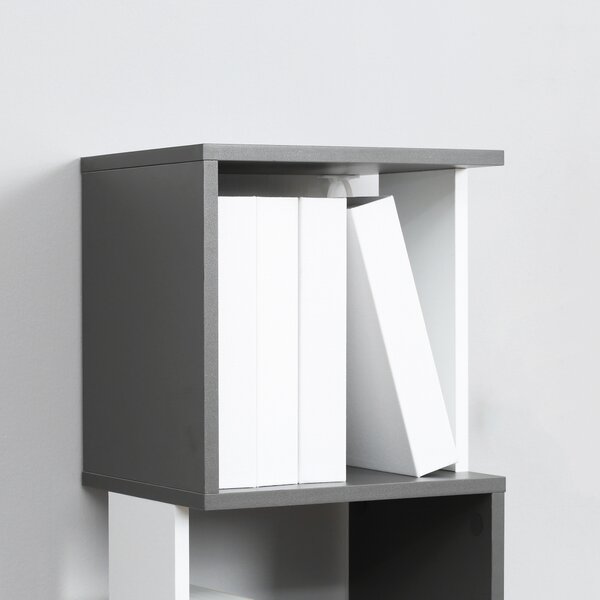 HOMCOM Modern 5-Tier Bookshelf, Freestanding Bookcase Storage Shelving for Living Room Home Office Study, Dark Grey Aosom UK