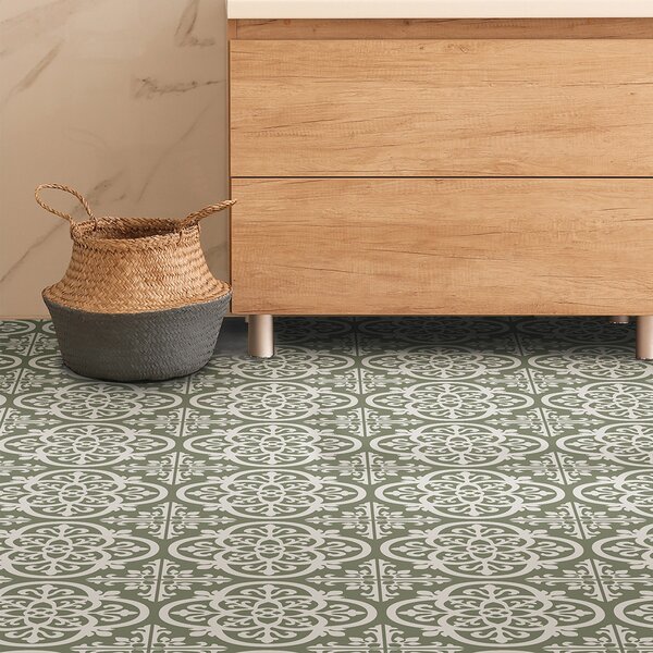 Floorpops Gothic Sage Self Adhesive Floor Tiles