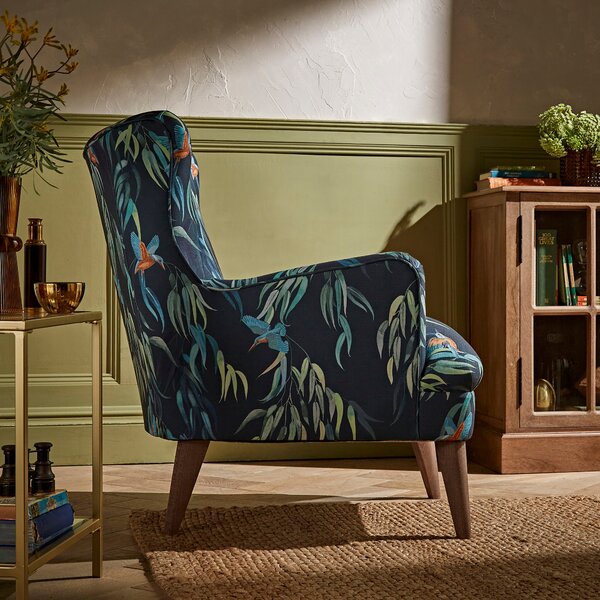 Marlow Kingfisher Print Occasional Armchair